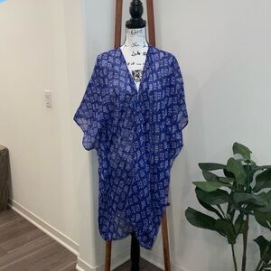 Raj Indigo Kimono with Ivory Design